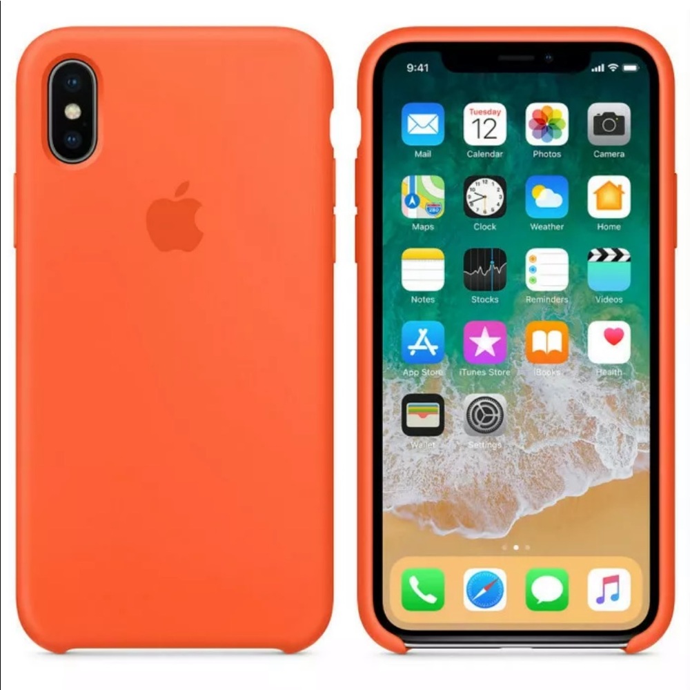 Apple IPhone X 10  OEM Silicone Case Spicy Orange